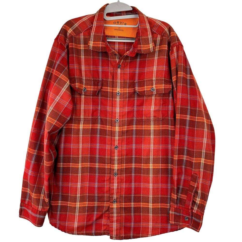 Orvis Men's Long Sleeve Casual Button Up Shirt Size XL